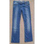 Jean bleu dlav et griff  broderie fleurs. bootcut. etam. coton. elasthanne. taille 38