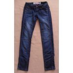 Jean bleu marine d�lav� et pliss�. jennyfer. coton. taille 36.