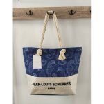 Jean - louis scherrer paris nautical summer beach tote bag large rope handle shopper