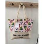Jean - louis scherrer paris nautical summer beach tote bag large rope handle shopper