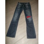 Jean pepe jeans bleu moyen et dlav, dchir genou taille 26us 36 / 38fr be