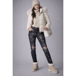 Jean slim noir tachet� blanc destroy zara woman � zip chevilles � xs / 34