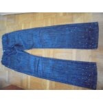 Jean strass in extenso coton 12 ans bleu - noir