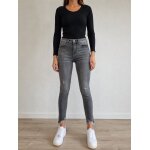 Jean zara z1975 denim gris d�lav� coupe skinny.