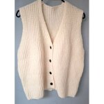 Jianhu pull sans manches en tricot c�tel� et boutons - s