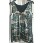 Trs joli dbardeur  sequins verts, noirs et dors guess taille s