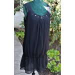 Tr�s jolie robe courte neuve ddp en tissu noir l�ger. robe qui a la particularit� de pouvoir se froncer ...