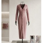 Jolie robe longue c�tel�e rose poudr� shein (m / 38) - tr�s bon �tat