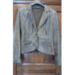 Jolie veste cuir véritable marron classique promod. t42 Jolie veste cuir véritable marron classique promod. t42