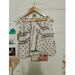 Jupe asymtrique crme motifs noirs 34 xs zara woman.
