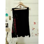 Jupe asym�trique noire motifs rouges / gris 36 s desigual.