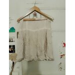 Jupe beige claire motifs dentelle cr�me 40 l blanche porte.