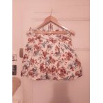 Jupe blanche motifs floraux roses / bleus 36 s cache cache.