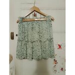 Jupe bleue claire fleurs blanches 40 l tissaia.