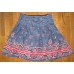 Jupe camaïeu taille 36 coton bleue motifs fleurs rouges Jupe camaïeu taille 36 coton bleue motifs fleurs rouges