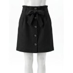 Jupe courte noire boutonn�e h&m l. o. g. g. � nouer � taille 38