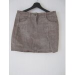 Jupe courte taupe en crote de cuir t 40
