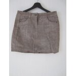 Jupe courte taupe en cro�te de cuir t 40