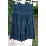 Jupe / jupon caroll en velours fines c�te vert canard et jolies dentelle. taille �tiquet�e:42 . y.