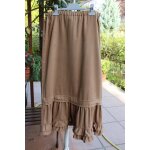 Jupe longue caroll en tissu simili daim camel. matire douce et fluide. taille tiquete:38.