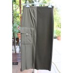 Jupe longue droite kaki alain manoukian avec jolie recherche ds la coupe :2 tissus , belle poche et ouverture ...