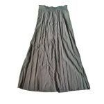 Jupe longue pliss�e gris kaki taille xs