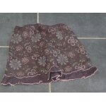 Jupe longue tape  l'oeil marron imprime fleurs 3 ans