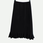Jupe mi - longue noire. cama�eu. taille 38