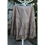 Jupe promod ds l'esprit jupon au tissu beige avec jolies rsilles en superposition. aille tiquete:42. ...