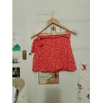 Jupe rouge fleurs blanches 32 xxs zara.