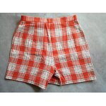 Jupe short � carreaux orange �cru et noir taille 38 promod
