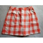 Jupe short  carreaux orange cru et noir taille 38 promod