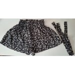 Jupe - short fluide noire et blanche avec la ceinture assortie