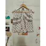 Jupe en soie blanche motifs gris / noirs 32 xxs zara woman.