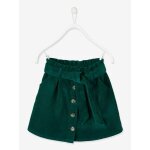 Jupe style  paperbag  en velours ctel fille - sapin (vertbaudet)