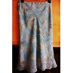 Jupe taille 38 bleue imprime turquoise double caroll