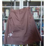 Jupe trap�ze marron kaki
