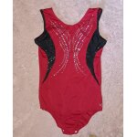 Justaucorps danse gym paillet� rouge et noir gala comp�tition sequins fille 14 ans maillot de bain top ...