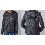 Kaporal  veste blouson noir  capuche effet cuir taille xl - 42