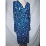 Kiabi robe bleue � pois manches longues m