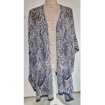 Kimono oversize en maille bicolore sans fermeture