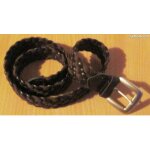 Large ceinture aspect cuir tress� - marron fonc� 2 tons - boucle m�tallique - burton 100% synth�tique ...