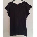 Long tee - shirt noir aux coutures apparentes