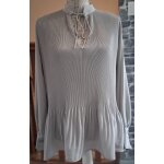 Longue blouse fluide pliss�e vert sauge