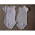 Lot de 2 bodies petit bateau manches courtes 1 an Lot de 2 bodies petit bateau manches courtes 1 an