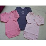Lot 3 bodies manches longues gris / rose petit bateau - 3 mois Lot 3 bodies manches longues gris / rose petit bateau - 3 mois