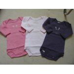 Lot 3 bodies manches longues gris / rose petit bateau - 3 mois Lot 3 bodies manches longues gris / rose petit bateau - 3 mois