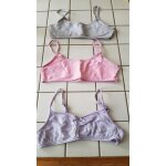Lot de 3 brassires grise rose et mauve  rayures blnches avec petit noeud taille 12 ans