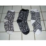 Lot de 3 paires de chaussettes modles animaux sauvages 1 noire et blanche et 1 marron et blanche type ...