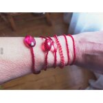 Lot de 6 bracelets en perles rouges, Élastiqués Lot de 6 bracelets en perles rouges, Élastiqués